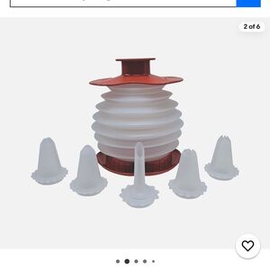 Tupperware Red and White Squeeze Decorating Ball Set